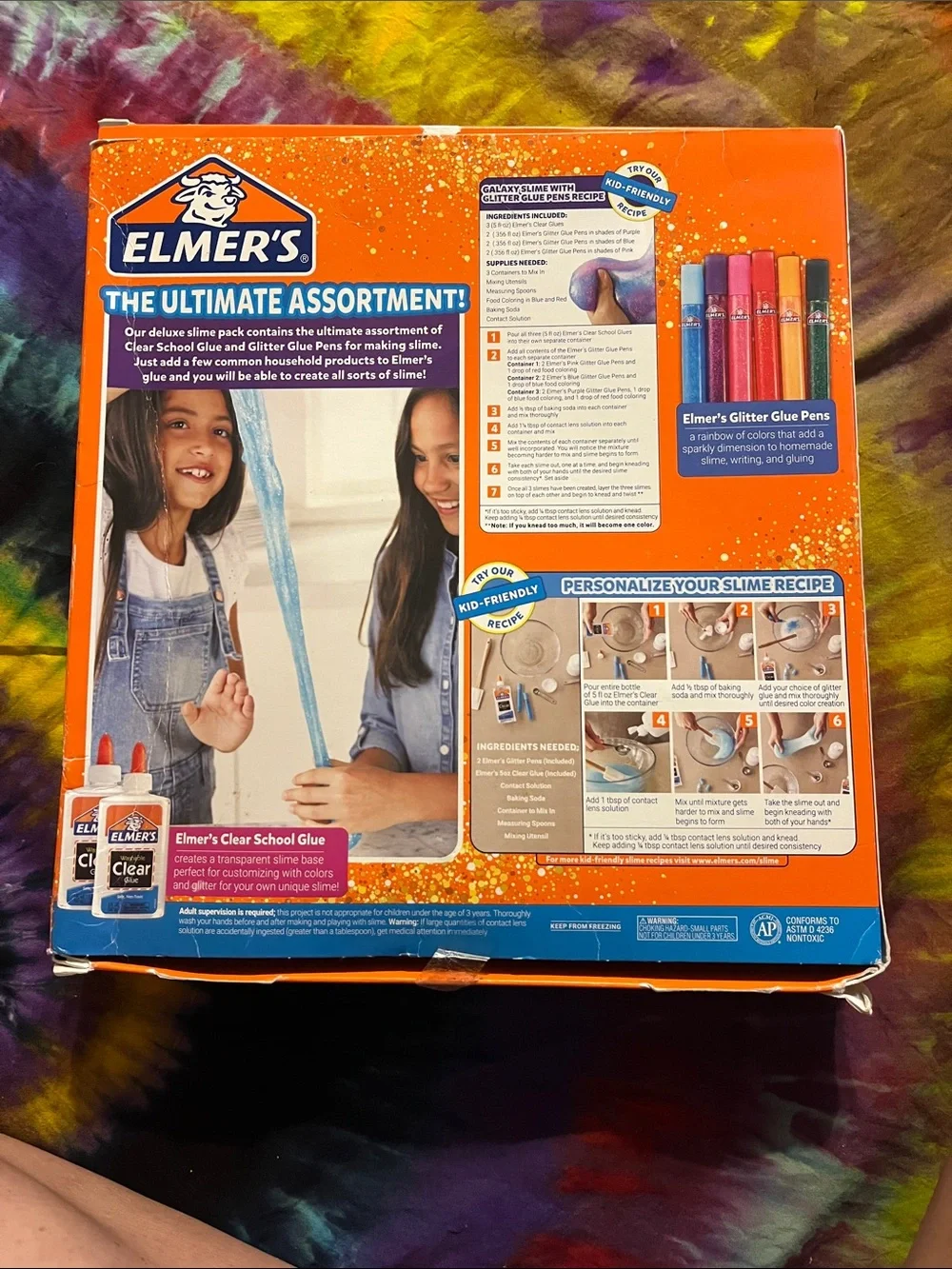 Deluxe Slime Pack - Clear Glue with Assorted Glitter Glue Pens (Orange)